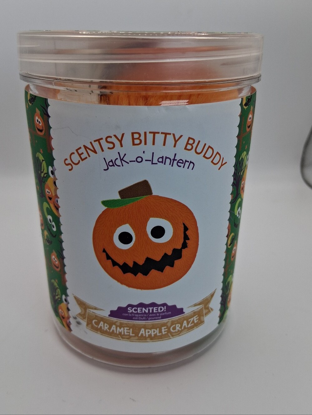 Scentsy Bitty Buddy Jack-o-Lantern Plush - Orange, Green, Brown